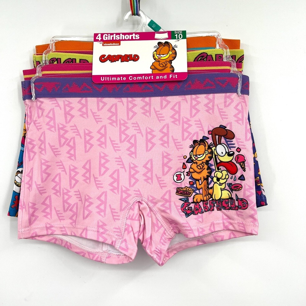 Garfield 4pk girlshorts handcraft athletic underwear cartoon boy shorts undie 10